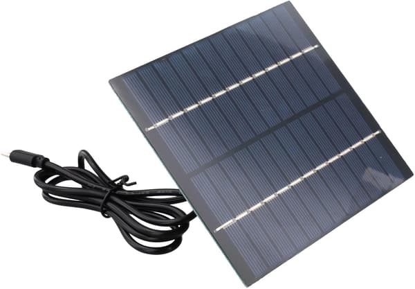 Type C Output Sikkerhedskamera Opladning, 1M 2W 12V Polykrystallinsk Solpanel med Kabel