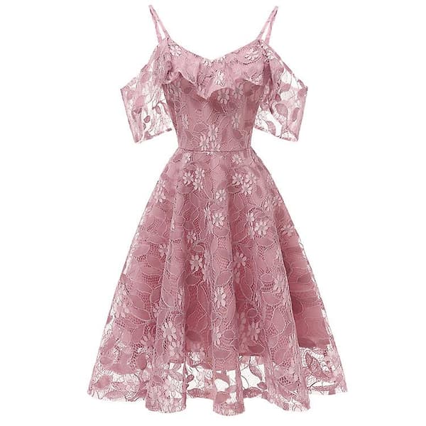 Formel kjole til kvinder, bryllupsfest, blondekjole ROSA M PINK PINK M