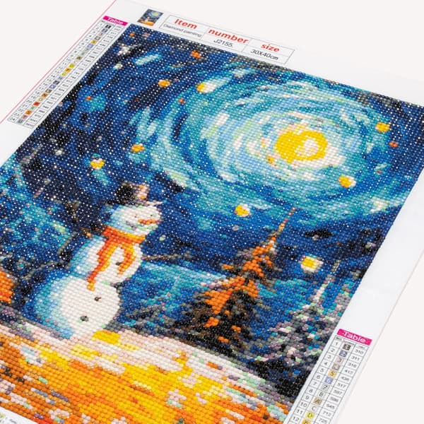 12x16 tommer DIY diamantmaling julesæt til voksne søde sne