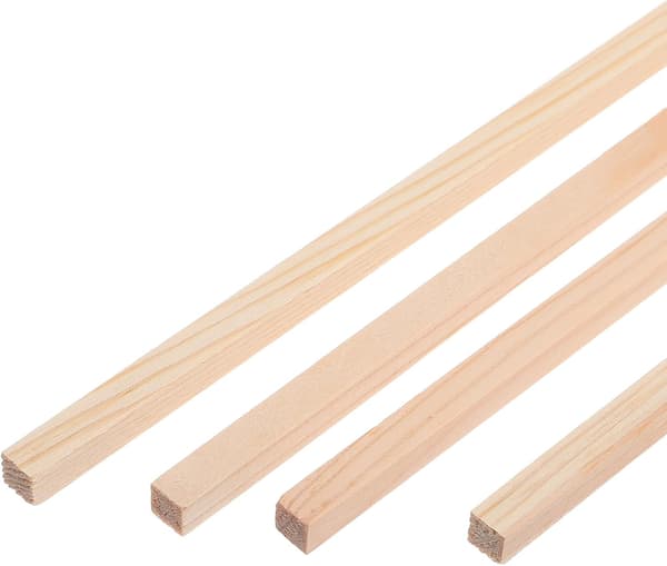 20 pcs Square Wooden Dowels 300mm x 6mm Pine Dowel Rods