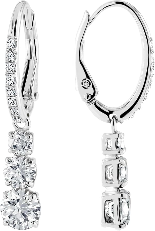 Swarovski Attract Trilogy øredobber, hvit, rhodiumbelagt