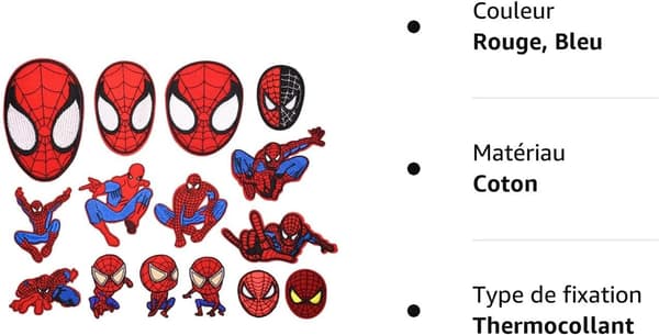 Strygemærke 15 stk. Strygemærker Spider Man Broderede lapper