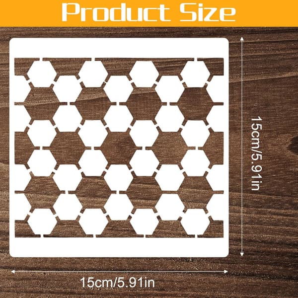 16 stk. geometriske stencils, genanvendelige til stof,