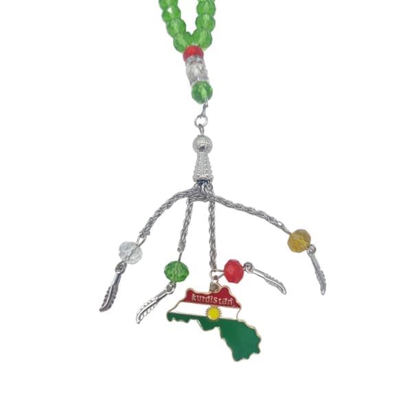 Muslimska bönekulor Tasbih Zikr-kulor Kurdistans flagga