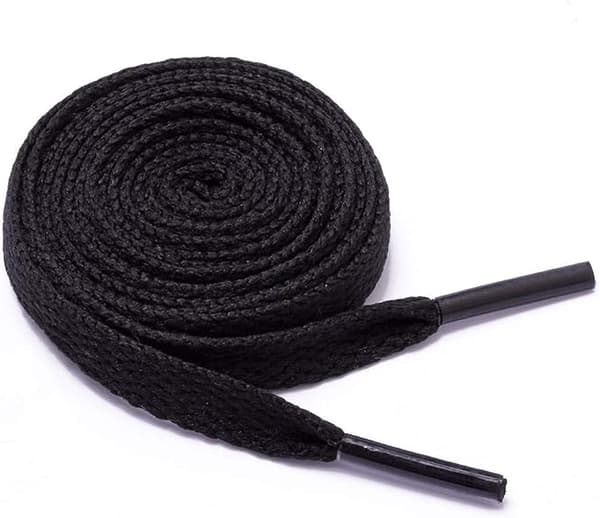 Flade snørebånd sæt med 2 par 120CM snørebånd til sneakers, sort