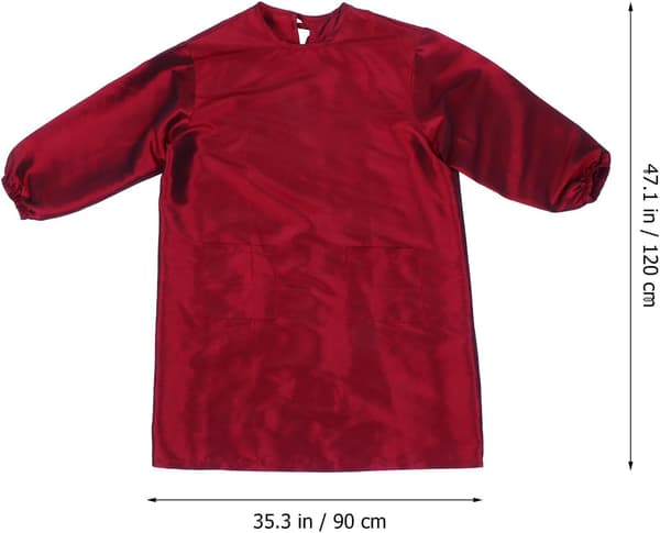 Frisörförkläde Långärmad Röd Polyamid Polyester
