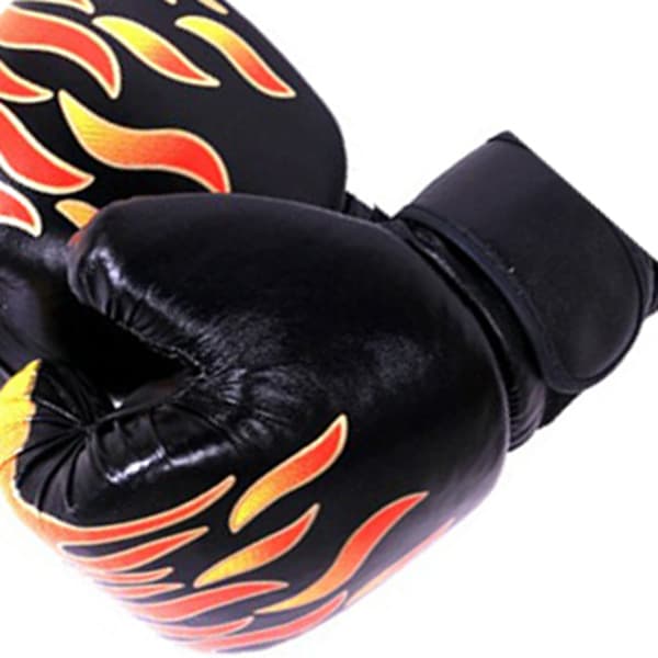 Professional Youth Boxing Gloves Thickened PU Training Gloves Black