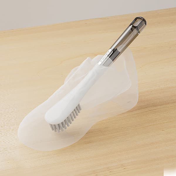 Classic White Shoe Brush - Small Size for Gentle Cleaning