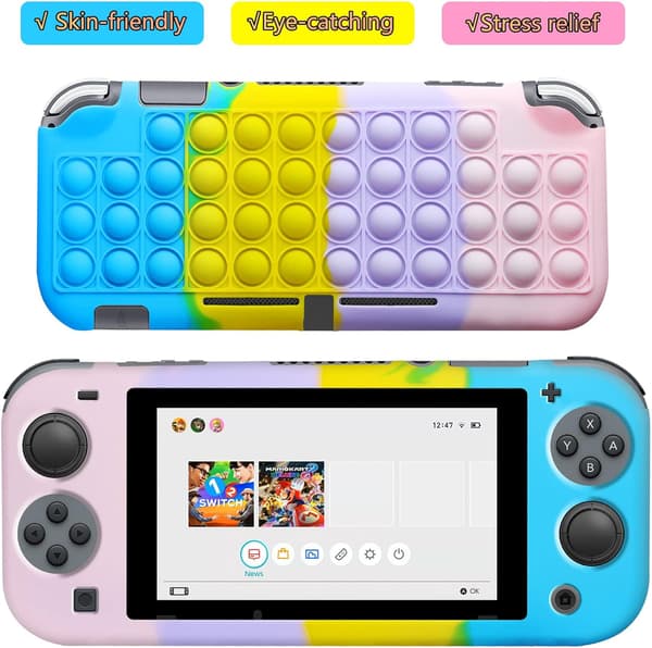 (Pink) 1 pc Compatible Nintendo Switch Lite Case Protective Shell