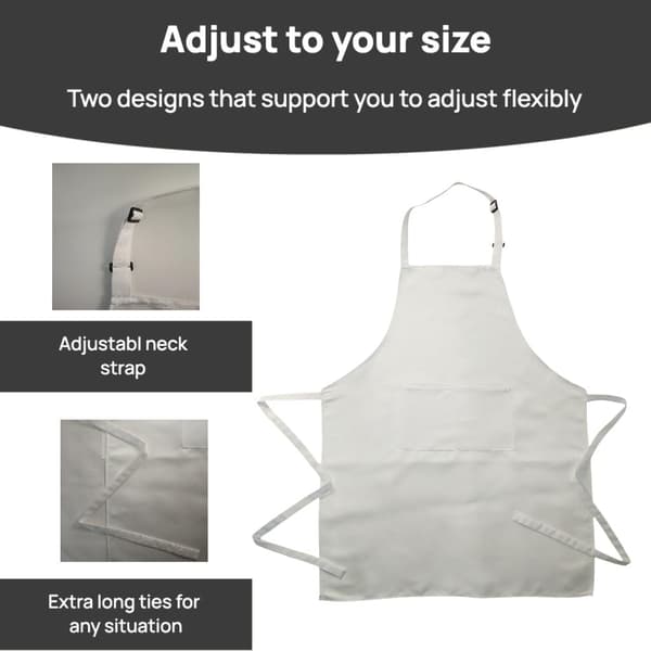 Basic Kitchen Aprons for Women with Pockets for Cooking, Grilling, Chef Apron for Adults, White