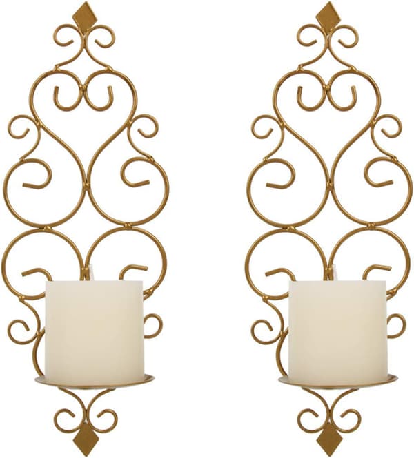 2 Lysestaker Telys Lysestake Retro Smijern Veggmontering