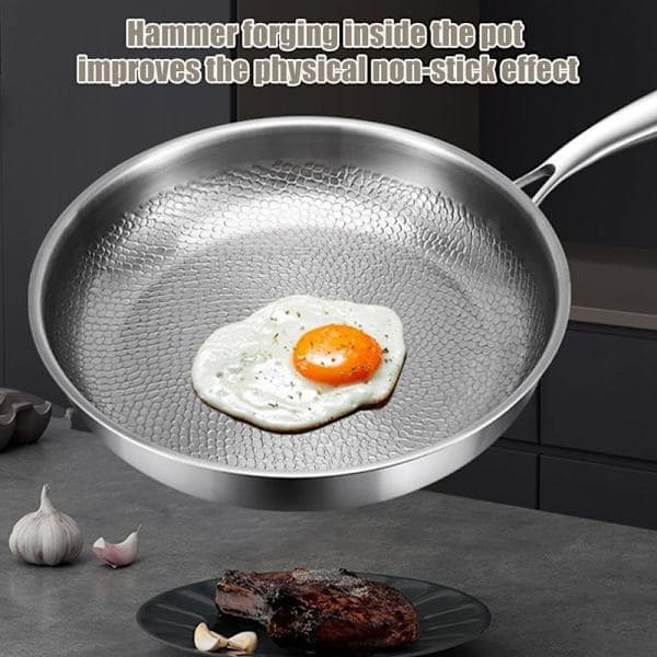 Titanium Hammered Frying Pan with Lid, Non-stick, Even Heating, Multiple Sizes, for Induction, Gas, Electric, and Ceramic Hobs 26cm 26cm 26cm
