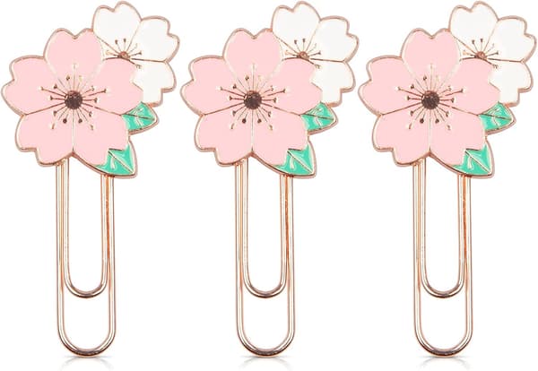 3 stk Sakura Papirklips, Søt Fargerik Sakura Papirklips