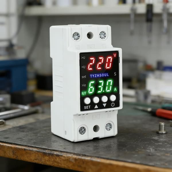 Smart Protector AC, Underströmsfunktion, PA66 Säkerhet Dubbel Display Spänning 80-300V Justerbart Överrelä med Fördröjningsskal för El
