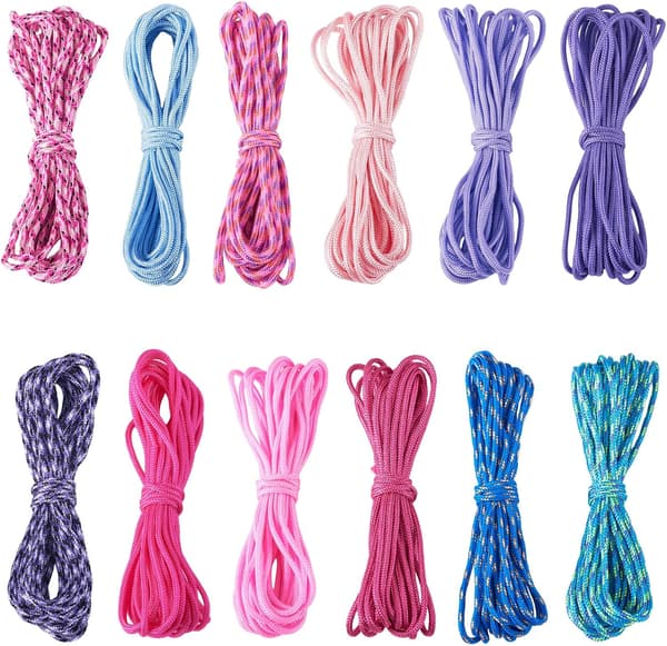 12 st 48 m pärlband i polyester 2 mm färgglad spandex