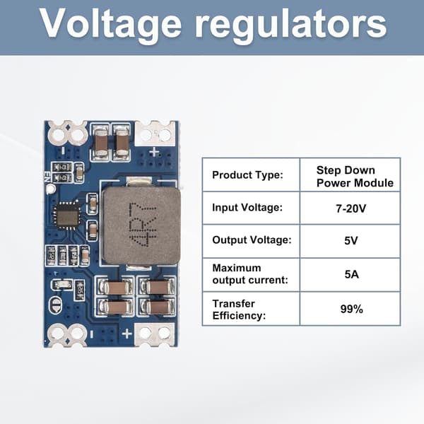 DC-DC Buck Converter Spændingsregulator Step Down Strømmodul MINI560 7-20V til 5V 5A til Justeringstransformere 5 Stk style_name - 5 Stk style_name