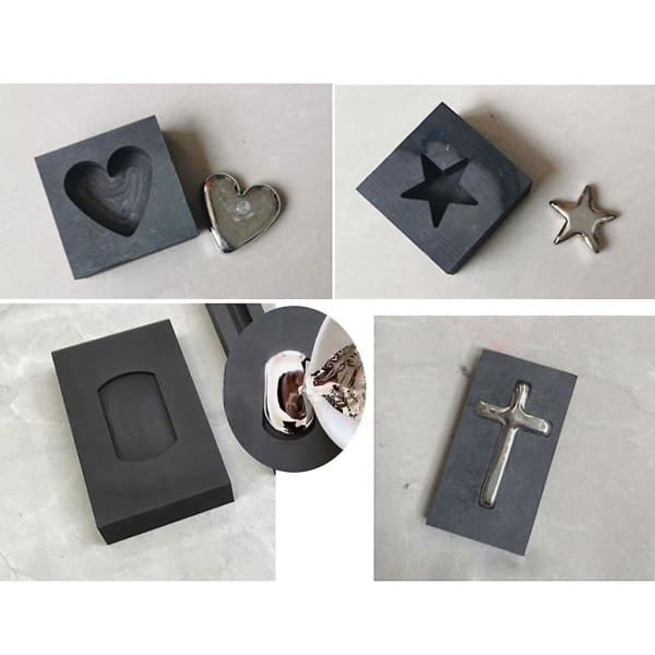 Grafittform for gull- og sølvstenger, smelting av gull, sølv, kors Cross