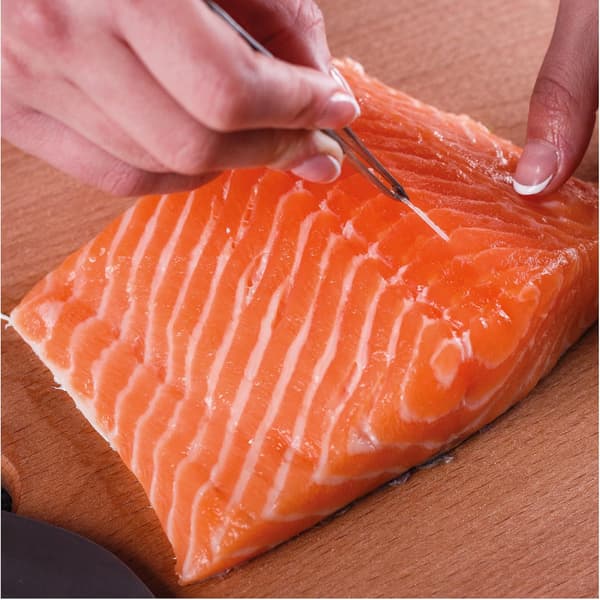 Kjøkkentang, pinsett, fisk, rustfritt stål 13cm, bøyd