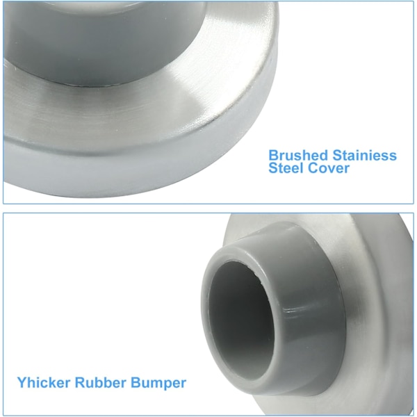 Konkav veggdørstopper børstet satengnikkel 6 stk item_package_quantity