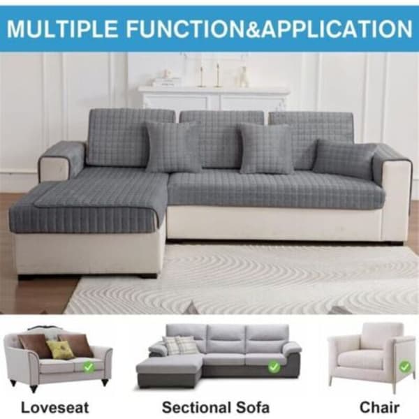 Flannel sofaovertræk, pudebetræk, hjørnesofaovertræk til 1/2/3/4-personers sofaer, L-formet sofaovertræk (grå, 70 x 180 cm)