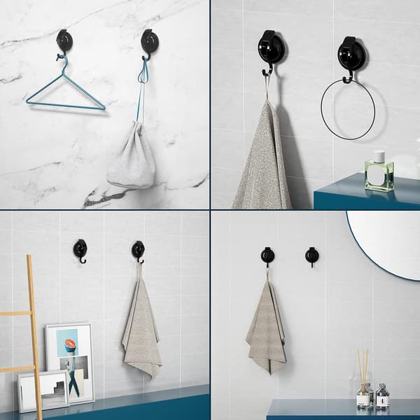 Shower Suction Cup Hook, Heavy Duty Vacuum Shower Hook, Suitable for Kitchen, Bathroom, Toilet