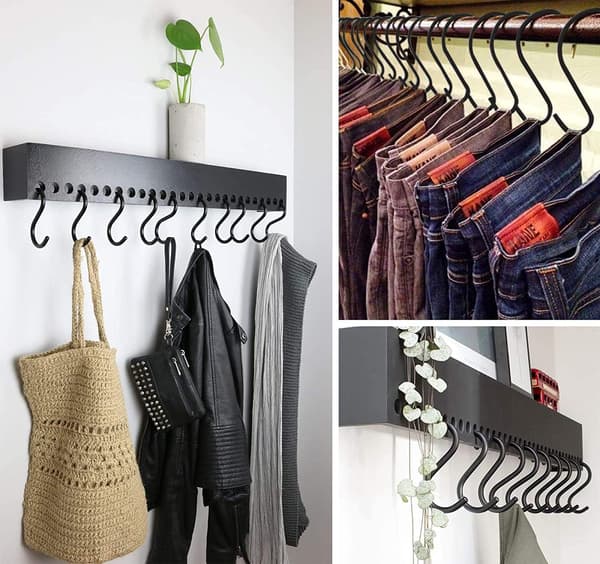 12 kpl 10 cm suuria raskaita S-muotoisia koukkuja keittiöön,