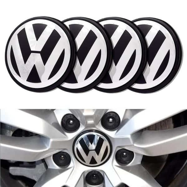 4-Pack - Volkswagen VW Navkapslar / Hjulnavsemblem - Bil Silver 65 mm 65 mm 65 mm 65 mm