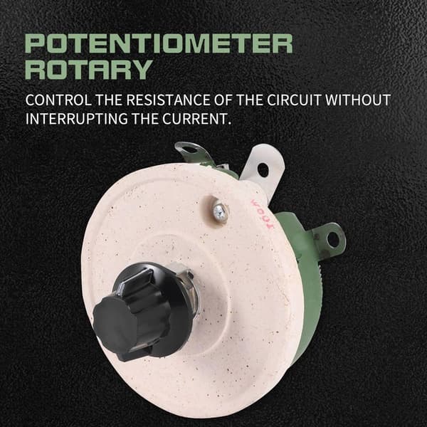 100W 100 Ohm Rheostat Rotary Wire Wound Resistor Ceramic Winding