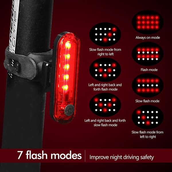 LED Sykkel Baklys USB Oppladbart 2-pakning LED Sykkel Baklys Super Sterkt Sykkel Baklys