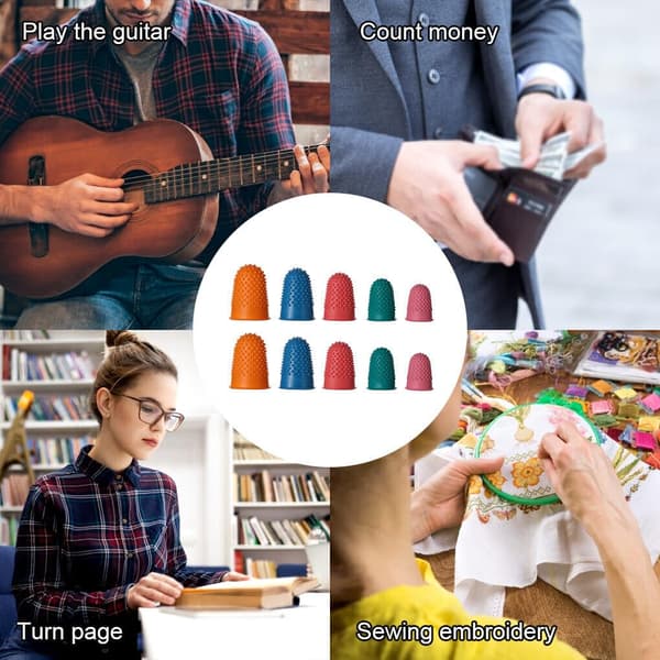Easy-Sew sormisuojat 10 kpl, ompelutarvikkeet, kumisormustin, sormisuoja, kumitoppi-FM-