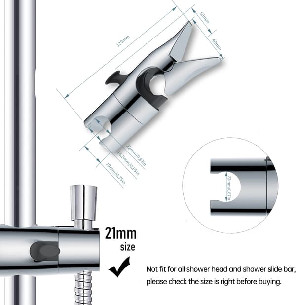 Løftestang glidende hylse 18-25mm universell avtakbar dusjstang