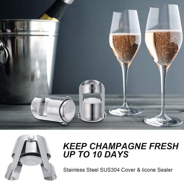 Champagne-prop, rustfri flaskehulsforsegler til mousserende vin