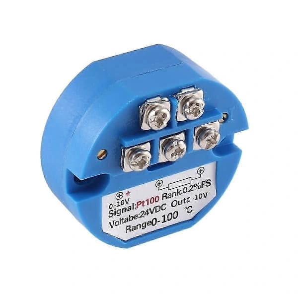 (Pow yeah!) PT100 Type til 0-10V 0-100 Grader RTD Indgang 0-10 a Udgang DC24V Termisk Modstand Temperaturtransmitter Blå