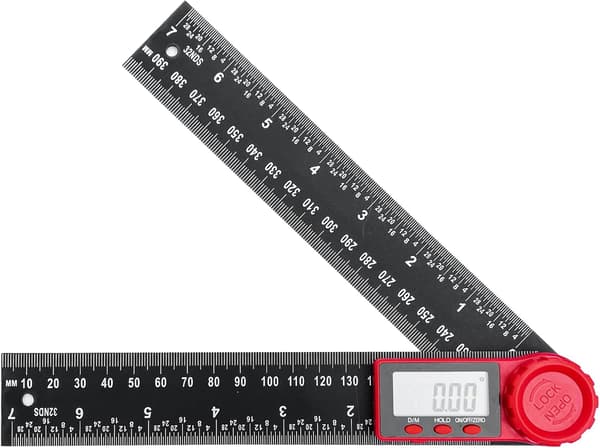 200 mm vinkelmåler med LCD-display og låsefunktion