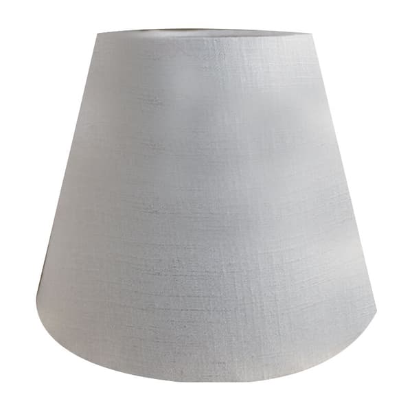 White Fabric Lampshade 5 inch Top Diameter X 9 inch Bottom Diameter X 7 inch Height (White with Gold Threads)