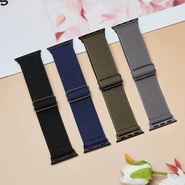 4-pak Stretch Nylon Elastiske Bånd Kompatible med Apple Watch