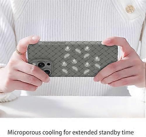 Compatible with iPhone 16 Pro Max Case, Heat Dissipation and Breathable, Lightweight and Drop-Proof with Trendy Woven Pattern Design