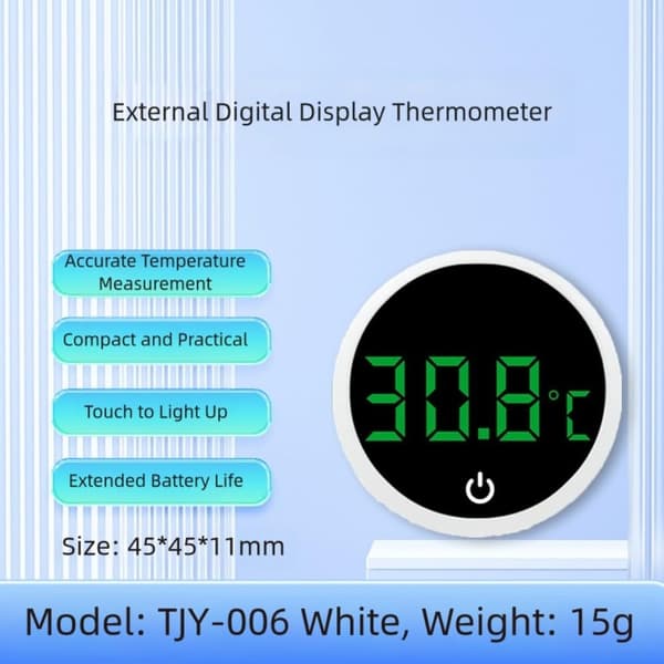 Akvarium Termometer Høy Presisjon Sensor Montering Nøyaktige Avlesninger for Ekstern Bruk i Celsius (hvit) hvit white