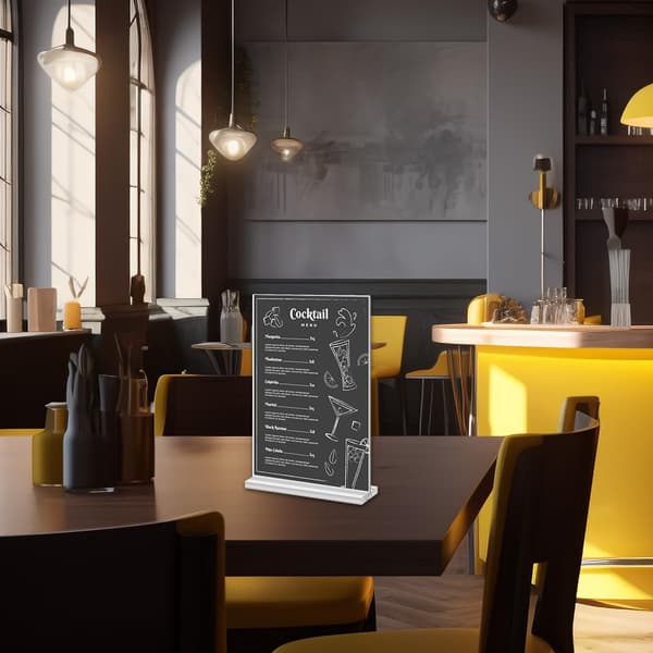 A4 T-formede borddisplaystativ, akrylmenyholder, akrylborddisplaystativ med base, menykortdisplaystativ, A4 plexiglassholder