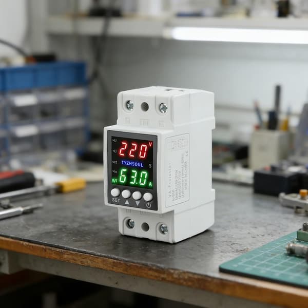 Smart Protector AC, Underströmsfunktion, PA66 Säkerhet Dubbel Display Spänning 80-300V Justerbart Överrelä med Fördröjningsskal för El