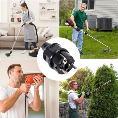 250V 16A hanstik til 6-16mm kabel, IP44 beskyttelsesklasse, egnet til indendørs brug, sort