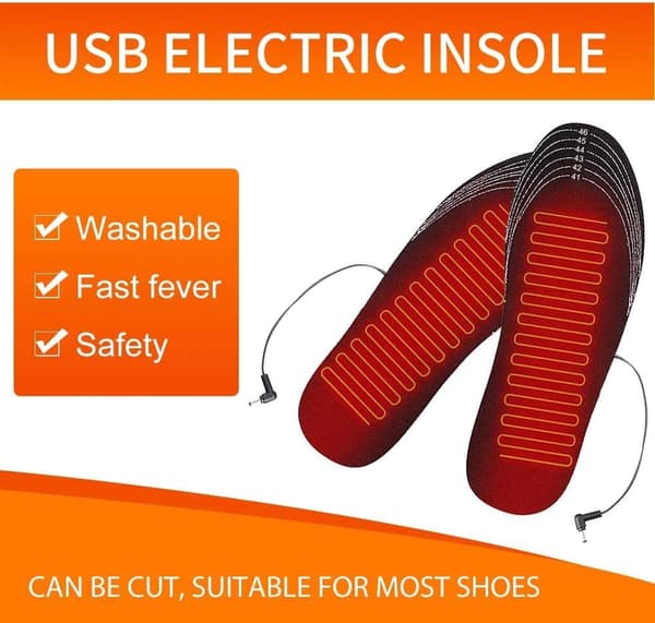 Heated Insole, Thermal Insole, USB Heated Insoles, Foot Warmer,