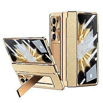For Honor Magic V2 5G Stand Phone Case Hard PC Protective Case with Tempered Glass Screen Protector Style E Style E
