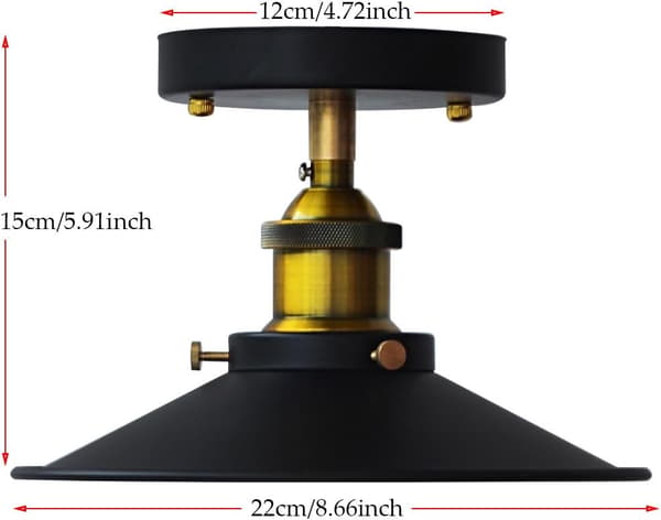 Paraply Loftlampe Semi Flush Mount Lysarmatur Retro I