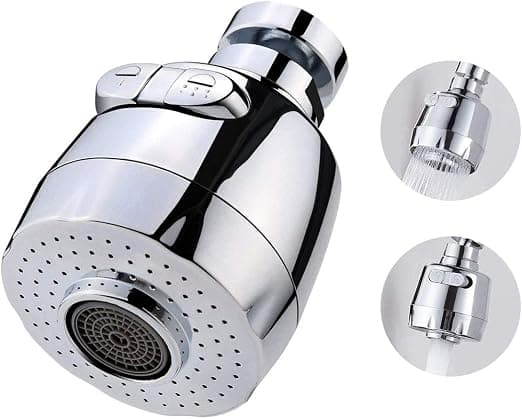 Kranlufter - Kan rotere 360 grader/Vannbesparende filter/Luftet spray og dusjspray To vannmoduser