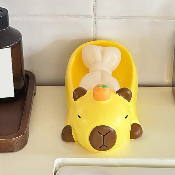 Cartoon Capybara Soap Storage Rack With Drain For Quick Drainage Keep Soap Dry Soap Dish Creative Soap Dish White White White