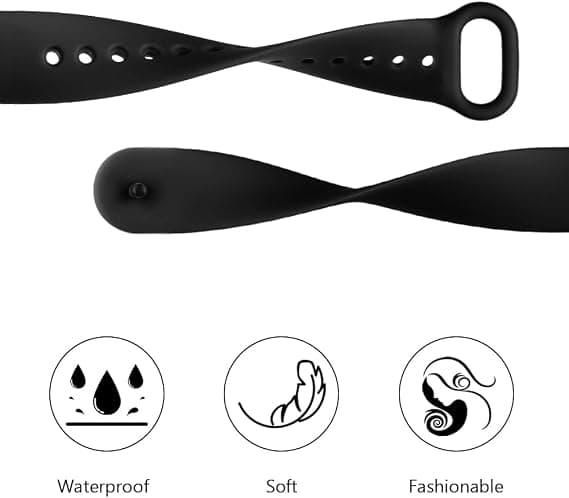 Replacement Strap Compatible with Xiaomi Mi Band 6/Mi Band 5, 3 Pack Adjustable Silicone Sport Bands Black+White+Red