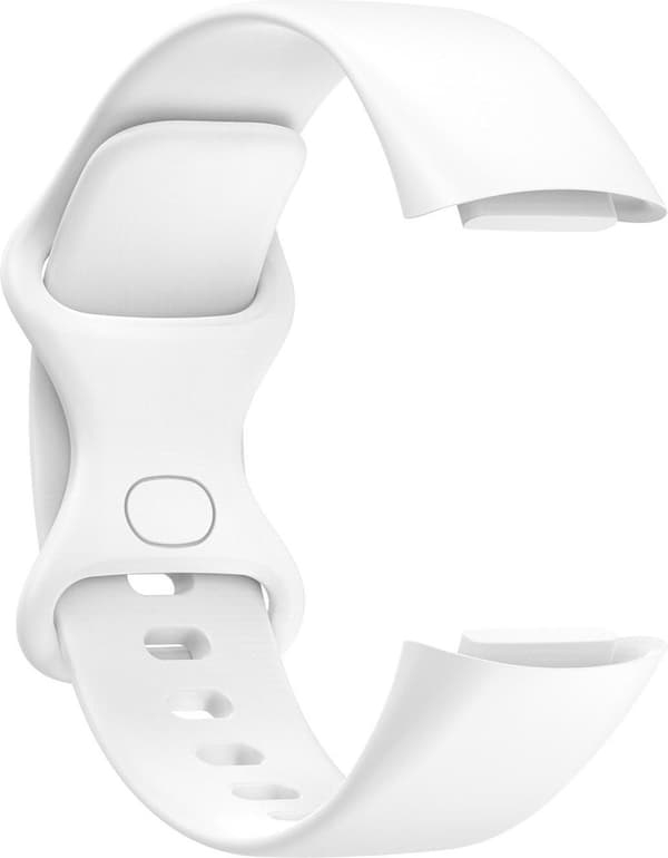 Luxury Large White Silicone Strap for Fitbit Charge 5 - Sport Band Replacement