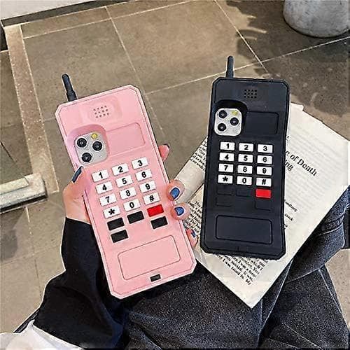 (Se titlen for telefoncovermodellen) iPhone 12mini retro telefoncover, 3D sød tegneserie Kawaii (pink)
