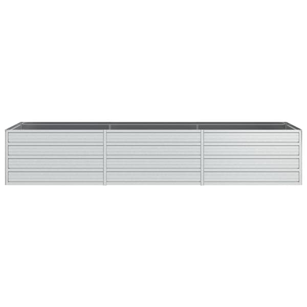 vidaXL Højbed galvaniseret stål 240x80x45 cm sølv Silver